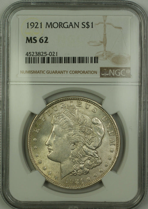 1921 Morgan Silver Dollar $1 Coin NGC MS-62 (15a)