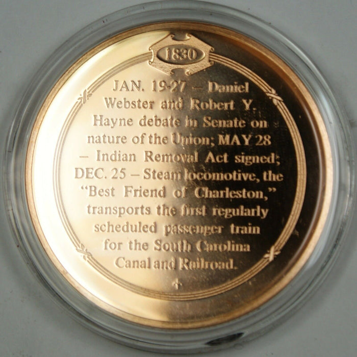 Bronze Proof Medal First Train Passenger Service Inaugurated Dec 25 1830