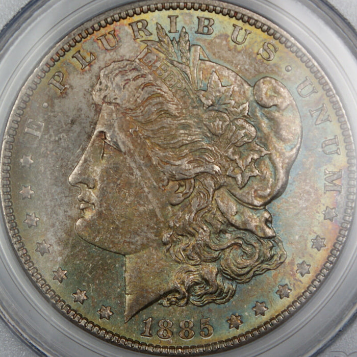 1885 Morgan Silver Dollar, PCGS MS-63, Beautifully Toned