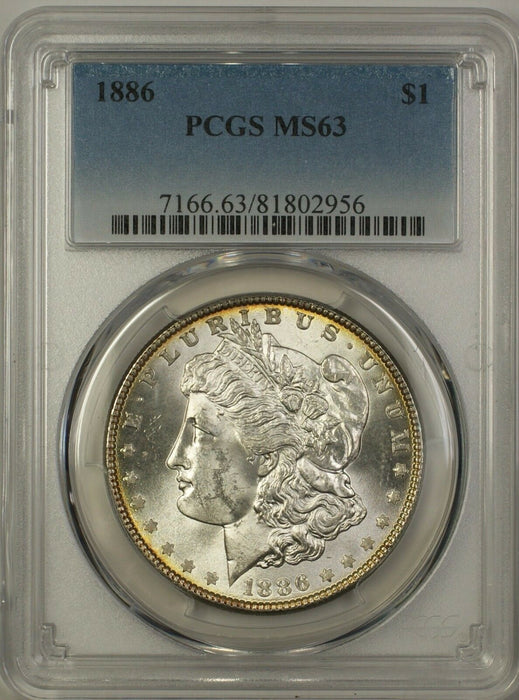1886 Morgan Silver Dollar $1 PCGS MS-63 (Better Coin) (14b)