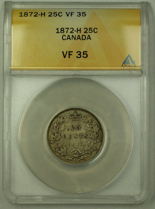 1872-H Canada Silver Quarter 25c ANACS VF-35 JMX