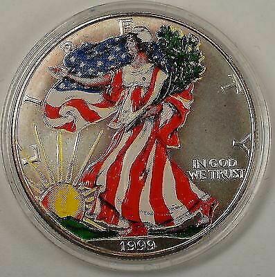 1999 American Silver Eagle (ASE) Brilliant Uncirculated Colorized Coin