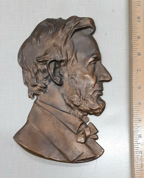 Abraham Lincoln Large High Relief Bronze Bust - Size 9.5" x 6"