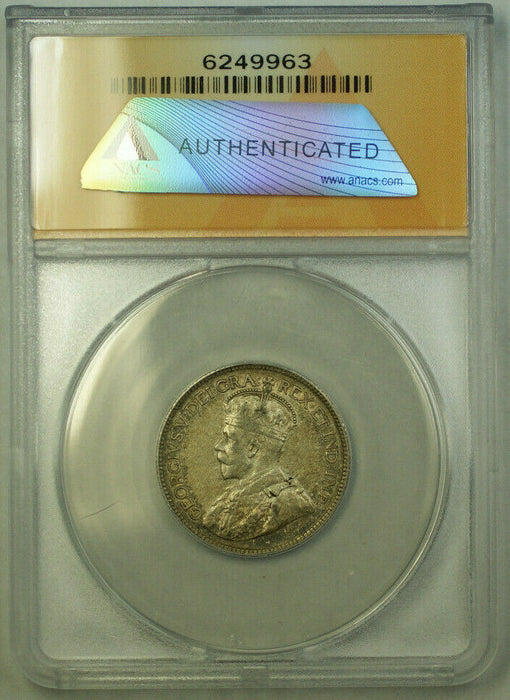 1934 Canada Quarter 25 Cents Silver Coin ANACS AU-50 Details