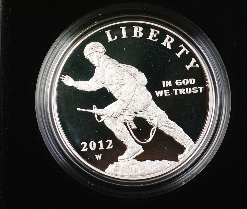 2012 S Infantry Soldier Proof Dollar Silver $1 Coin OGP No COA
