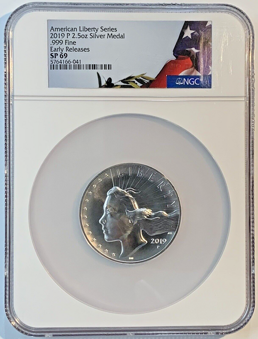 2019-P American Liberty 2.5 OZ .999 Fine Silver Medal NGC SP 69 Early Release