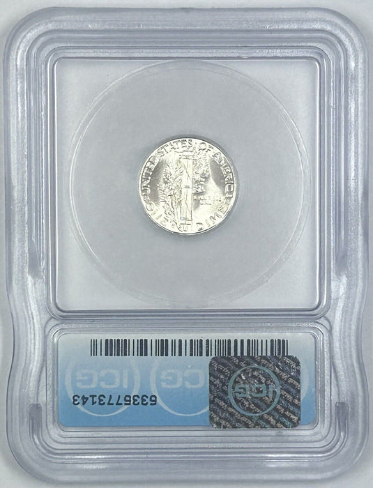 1944-S Mercury Silver Dime 10c Coin ICG MS 64 FB (Looks Better) (54) D