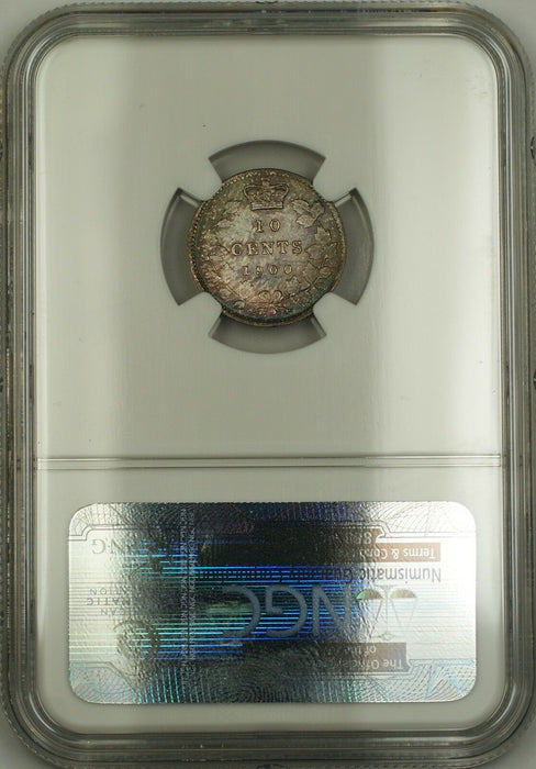 1900 Canada Silver 10c Coin NGC AU Details Environ. Damage (Better Choice BU)