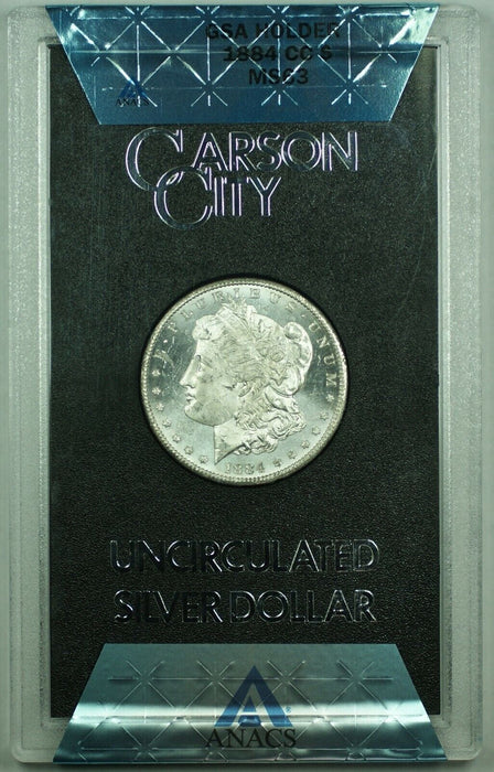 1884-CC GSA Hoard Morgan Silver Dollar $1 Coin ANACS MS-63 with Box & COA (109)