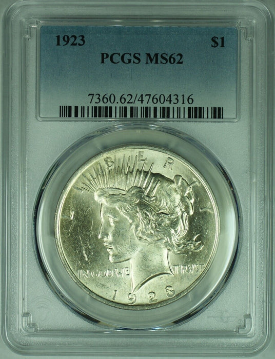 1923 Peace Silver Dollar $1 Coin PCGS MS 62 (48) E