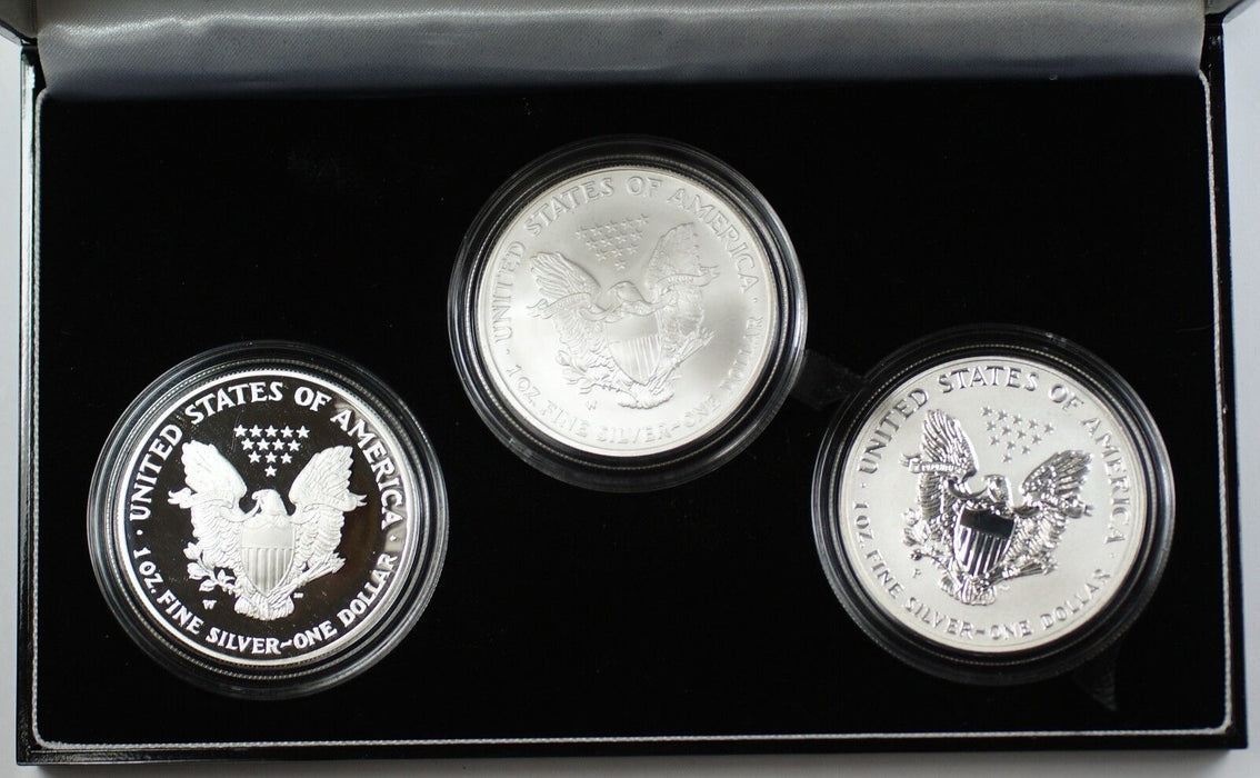 2006 American Silver Eagle 20th Anniversary Coin Set BU, Proof, Reverse Proof