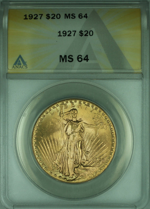 1927 St. Gaudens Double Eagle $20 Gold Coin ANACS MS-64