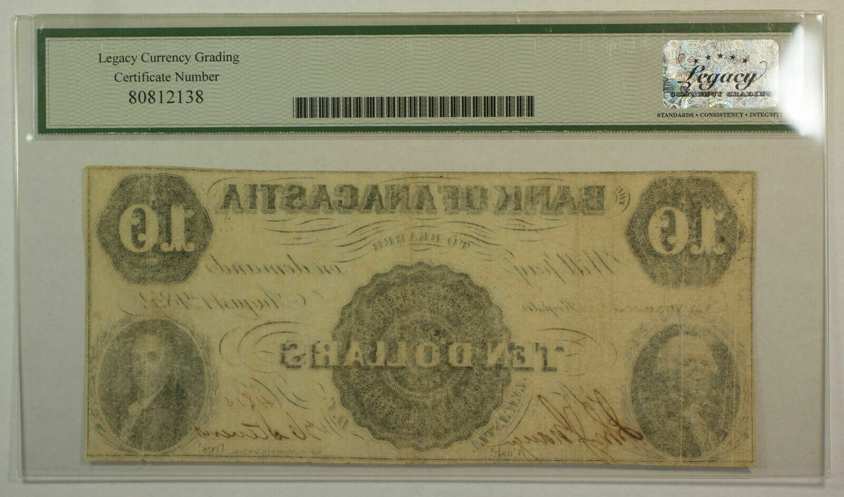 Aug 1 1854 $10 Ten Dollar Bank Anacastia Washington DC Legacy (PCGS) VF-30 (RS)