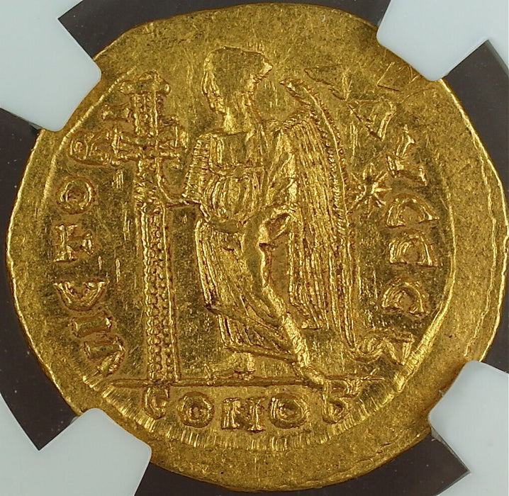 Zeno, 474-491 AD, Gold Solidus, East. Roman Empire, NGC AU Ancient, Strike 4/5