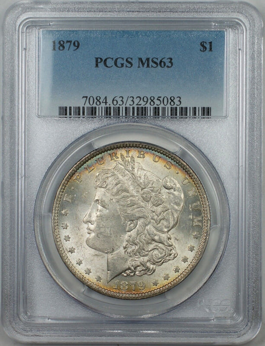 1879 $1 Morgan Silver Dollar PCGS MS-63 Reverse Toning 5A