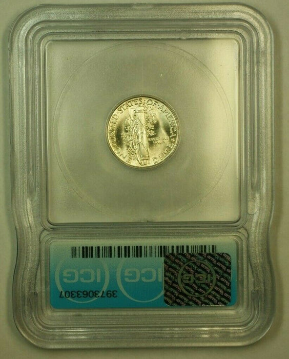 1942 Silver Mercury Dime 10c Coin ICG MS-65 M