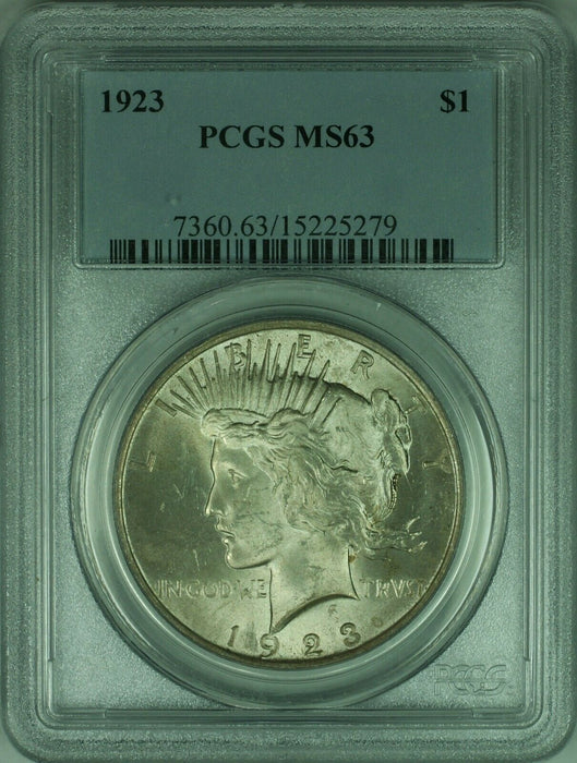 1923 Peace Silver Dollar $1 Coin PCGS MS-63 (34-K)