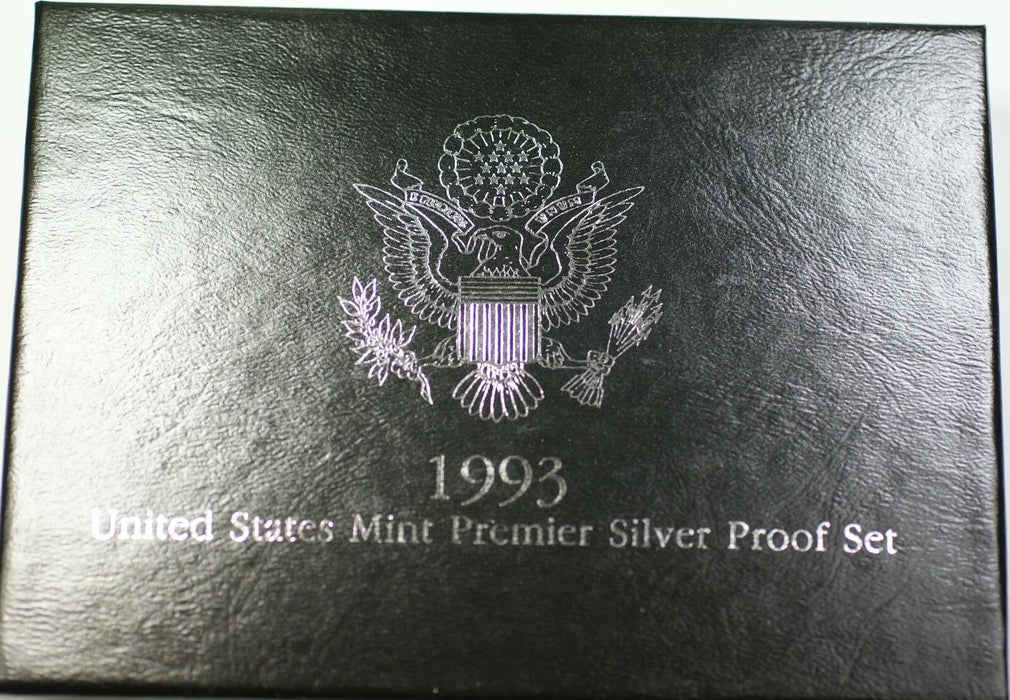 1993-S U.S. Mint Complete SILVER Premier Proof Set Gem Coins with Box and COA