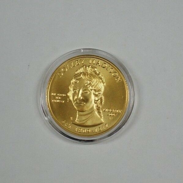 2007-W $10 Dolley Madison Commem Gold BU Coin w/ Mint Issued Wooden Case & COA