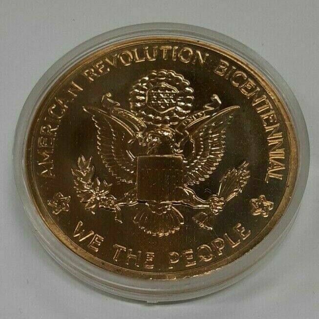 1976 Statue of Liberty Bronze Bicentennial Medal with Box