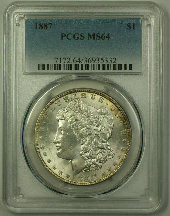 1887 Morgan Silver Dollar $1 Coin PCGS MS-64 (21) H