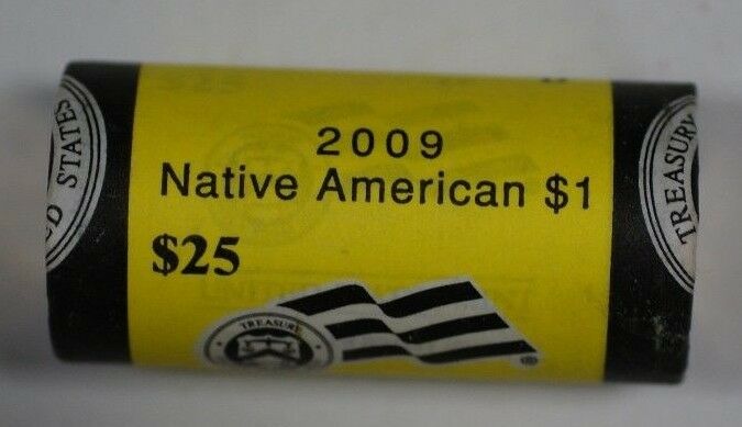 2009-D *Unopened* OBW BU Roll of 25 Sacagawea Native American $1 Dollar Coins