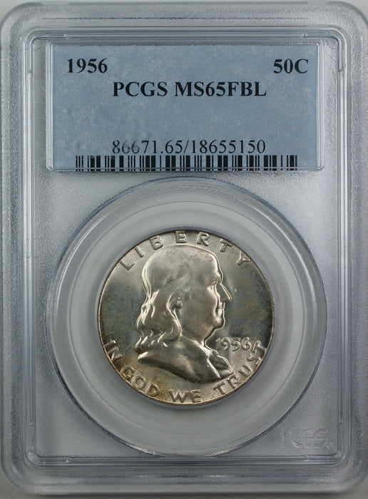 1956 Franklin Silver Half Dollar, PCGS MS-65 *FBL*, Toned Reverse