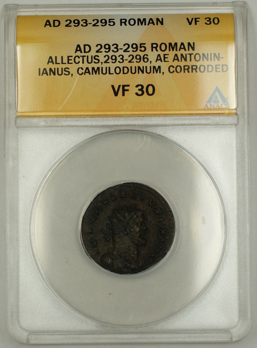 AD 293-295 Antoninianus Coin Allectus Camulodunum Mint ANACS VF-30 Dtls Crrd AKR