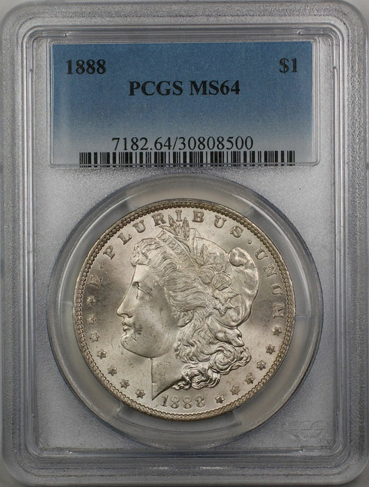 1888 Morgan Silver Dollar $1 Coin PCGS MS-64 (3F)