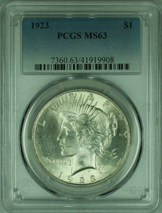 1923 Peace Silver Dollar S$1 PCGS MS-63  (35H)