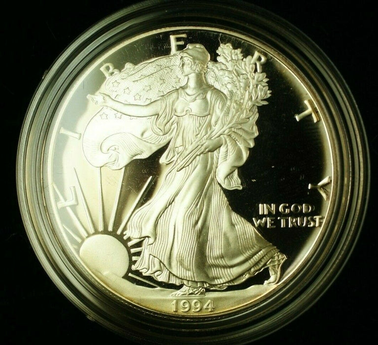 1994-P Proof American Silver Eagle S$1 1 Oz Troy .999 Fine With COA & OGP