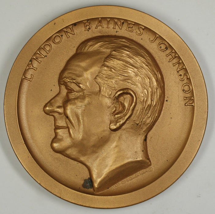 Lyndon B. Johnson High Relief Large Bronze Inaugural Medal- Spotting- MACO
