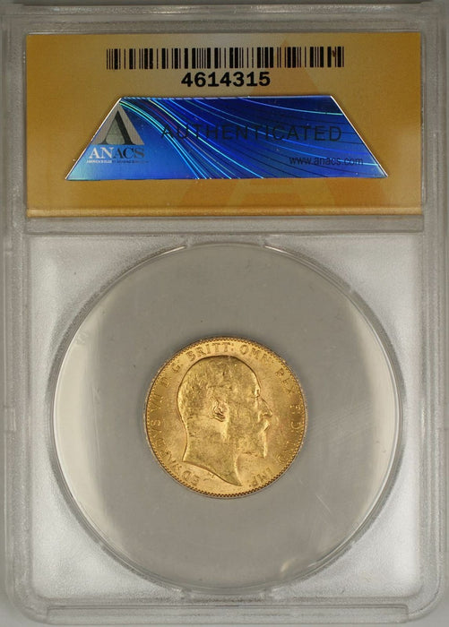 1908 Great Britain Sovereign Gold Coin ANACS MS-63 (AMT)