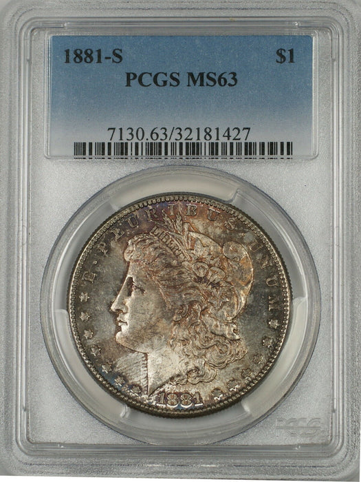 1881-S Morgan Silver Dollar $1 PCGS MS-63 Toned (2C)