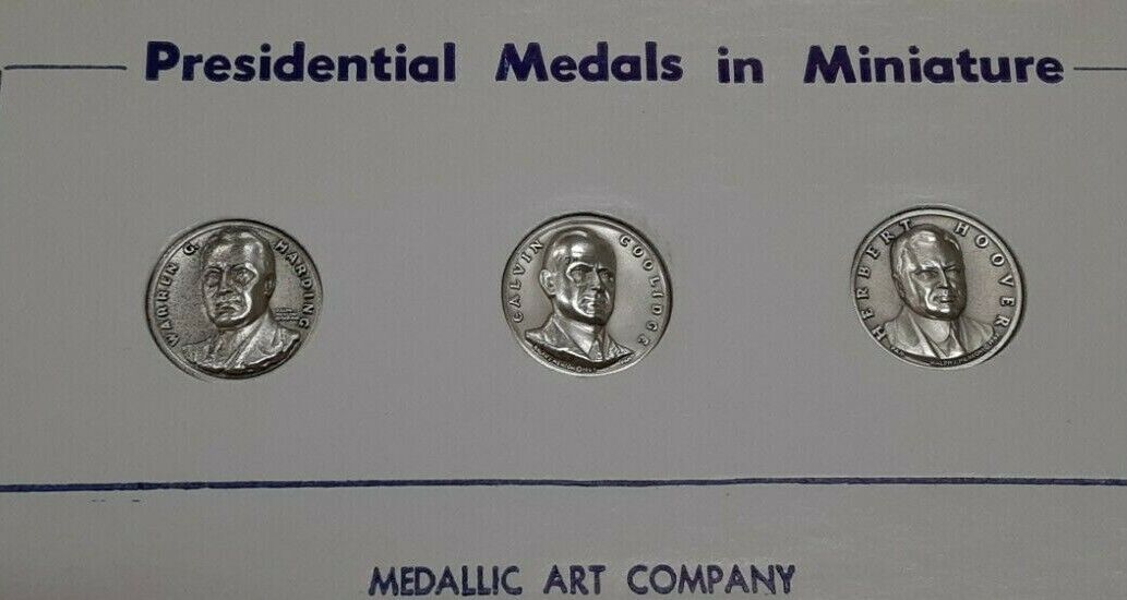 MACO Presidential Commem .925 Silver Medals Set - Harding, Coolidge & Hoover