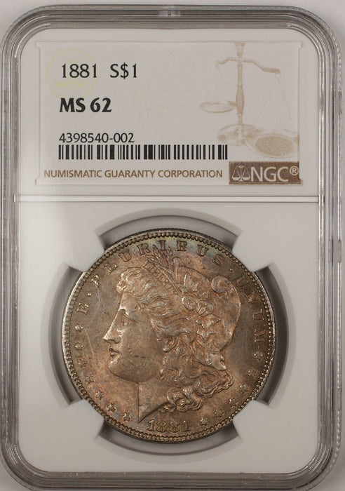 1881 $1 Morgan Silver Dollar Coin NGC MS-62 Toned (13)