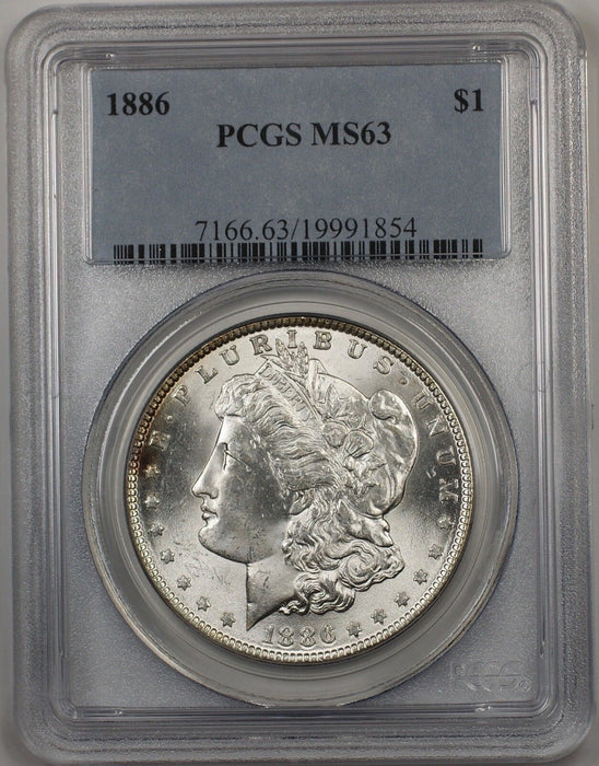 1886 Morgan Silver Dollar $1 Coin PCGS Better Coin MS-63 (BR-19 C)