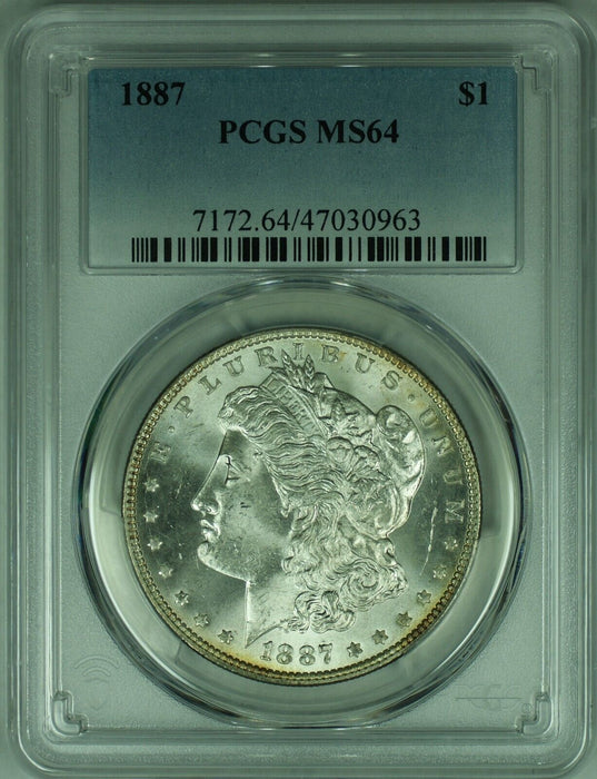 1887 Morgan Silver Dollar Coin  PCGS MS-64   (39C)