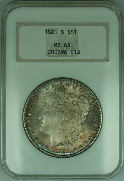 1881-S Morgan Silver Dollar $1 Coin NGC MS-63 Beautifully Toned (RP)