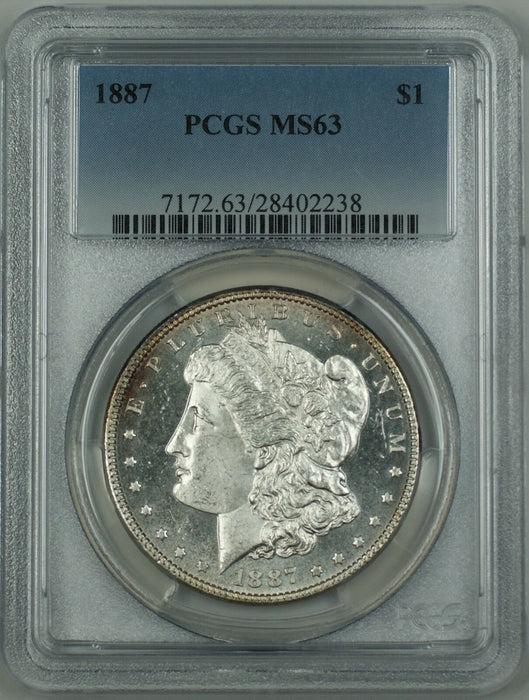 1887 Morgan Silver Dollar Coin PCGS MS-63 (PL) DMK