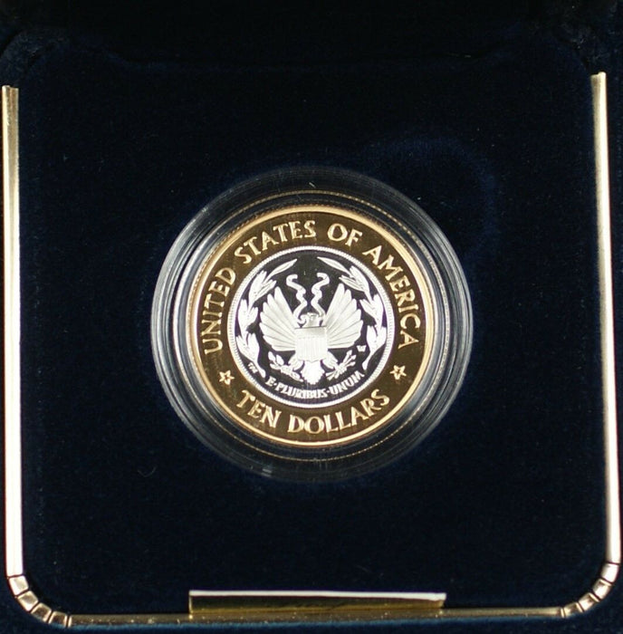 2000 Library of Congress Commem Proof $10 Gold & Platinum Bimetallic Coin in OGP