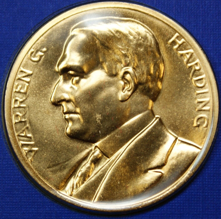 Warren G. Harding Presidential Medal, 24kt Gold Electroplated