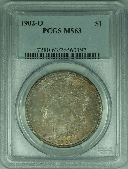 1902-O Morgan Silver Dollar S$1 PCGS MS-63 Deep Toning (31)