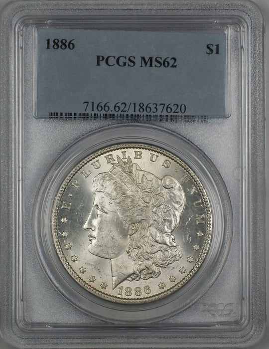 1886 Morgan Silver Dollar $1 PCGS MS-62 (Better Coin) (3H)