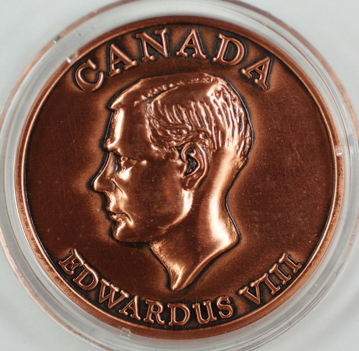 Canada King Edward VIII Copper Medallion w/ Box & COA
