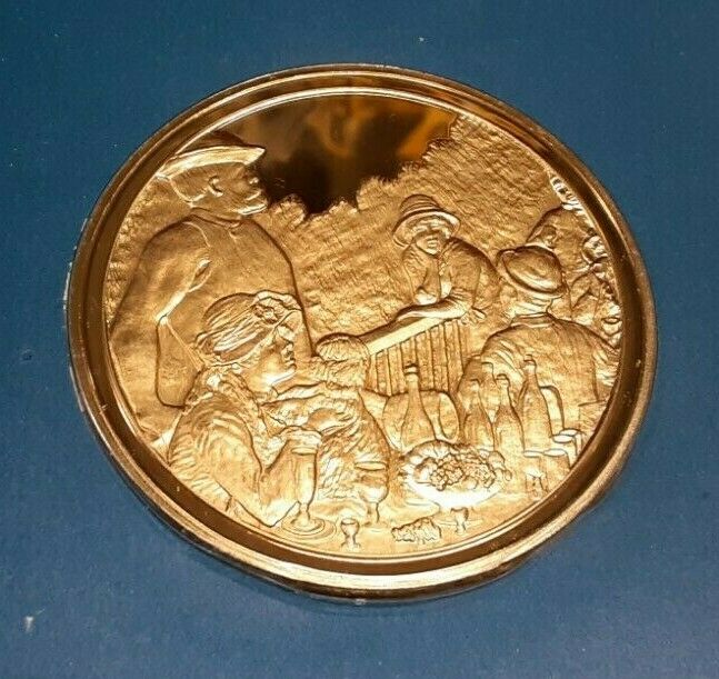 Masterpieces of Impressionism Gold Plated .925 Silver PR Medal - Boating Party