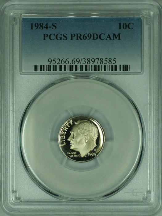 1984-S Roosevelt Clad Dime 10c Coin PCGS PR-69 DCAM Deep Cameo  (44)