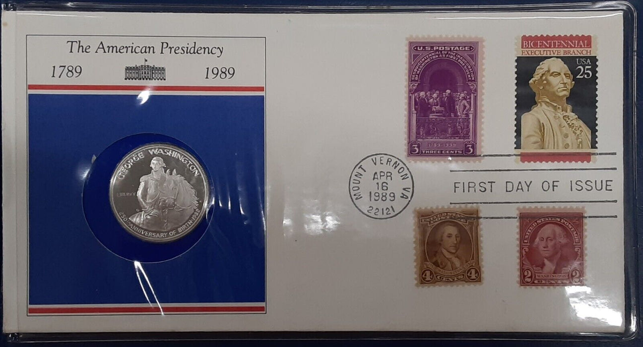 1982-S George Washington Commem Half Dollar Coin Proof in Info Folder