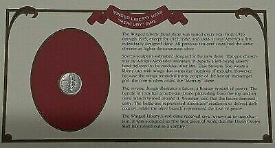 Historic Liberty Coins 1944 "Mercury" Dime W/Stamp in Information Card