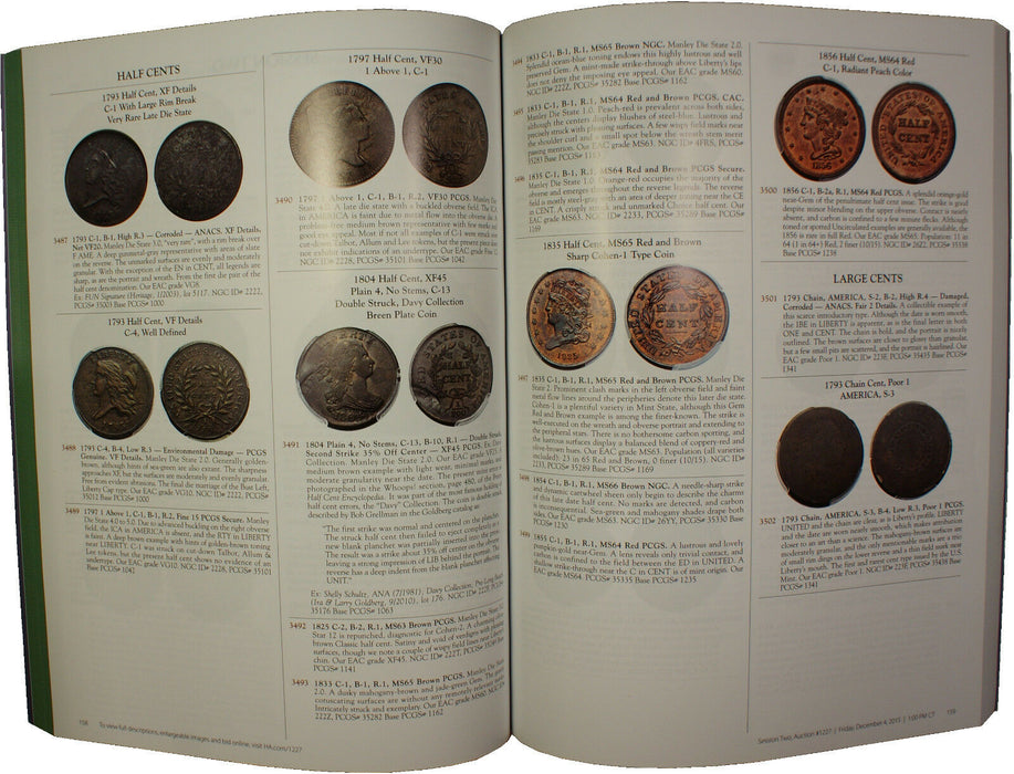 December 3-4 & 6 2015 U.S Coin Auction #1227 Catalog Heritage (A160)